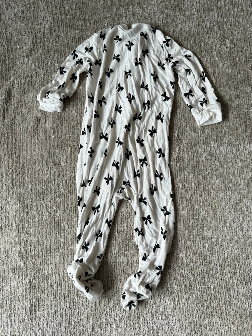 Milkberry Baby 3-6M Bamboo Zip Footie Pajamas Bows Strawberries 2 Pack